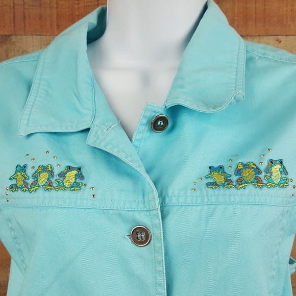 Shipshe See Hear Speak No Evil Frogs Sleeveless Ja - Picture 4 of 8